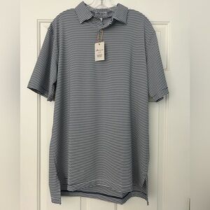 NWT Peter Millar Summer Comfort Performance SPF Golf Polo Shirt Navy L